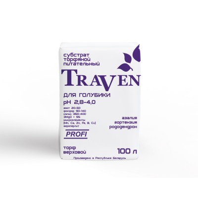 Субстрат торфяной питательный «Traven» для голубики (рН 2,8-4,0)
