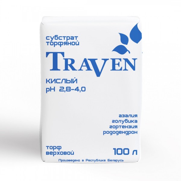 Субстрат торфяной «Traven» кислый рН 2,8-4,0 100л.