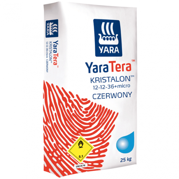 Комплексное водорастворимое удобрение Yara Кристалон "Красный" (12-12-36+micro) 25кг.